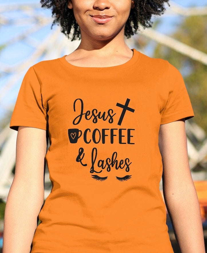 Jesus Coffee and Lashes Tee - More by Mina